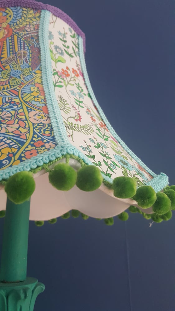 Image of Colourful Traditional Victorian style lampshade