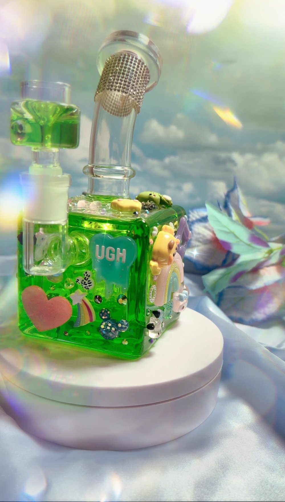 🍭💚 Green Mean liquid 🥶 freeze bong 