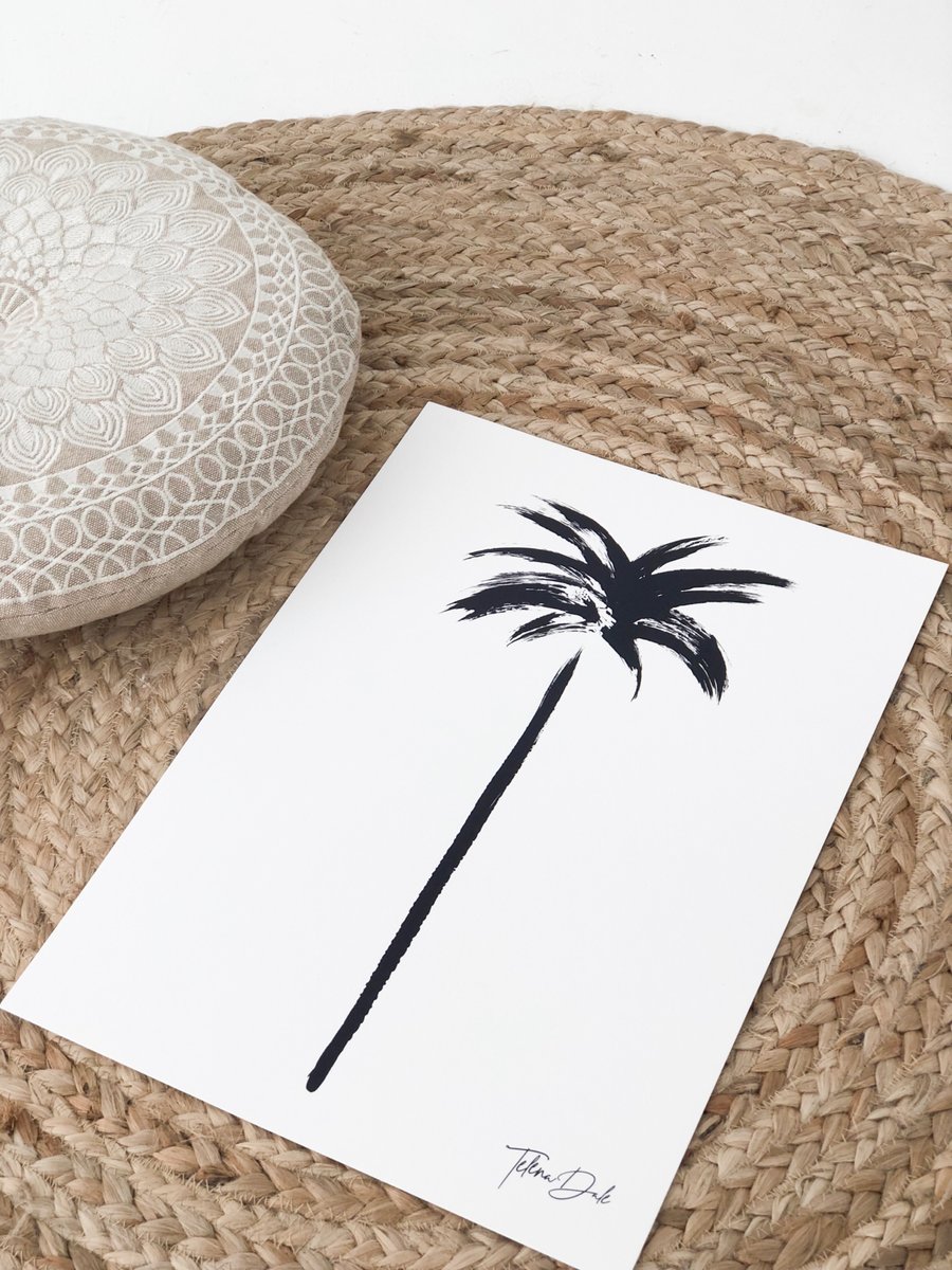 Image of Palm Tree Silhouette - 300 GSM