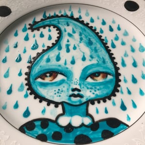 Image of Tear Drop Lady Hand Painted Plate