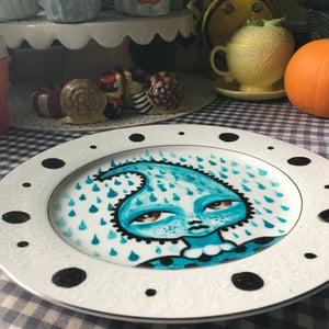 Image of Tear Drop Lady Hand Painted Plate