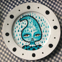 Image 1 of Tear Drop Lady Hand Painted Plate