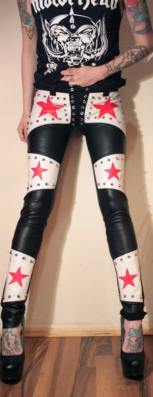 Image of Studded red star pants