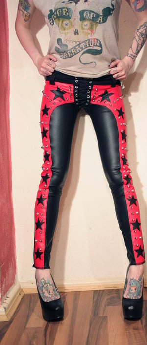 Image of Stars and studs fauxleather pants