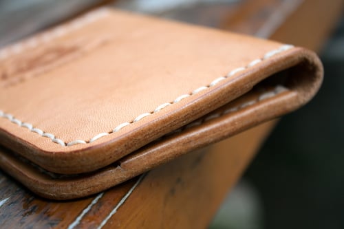 Image of Corsair — "Natural Tan" Italian Cowhide Leather Front Pocket Wallet
