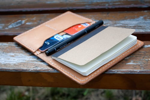 Image of Drifter — "Natural Tan" Italian Cowhide Leather Passport/Notebook Wallet