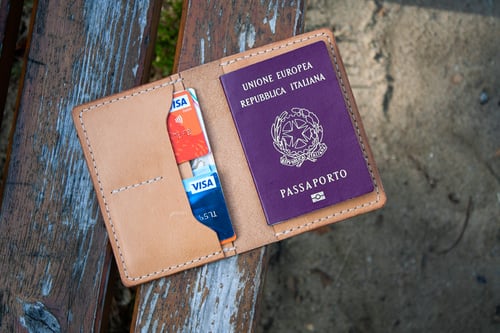 Image of Drifter — "Natural Tan" Italian Cowhide Leather Passport/Notebook Wallet