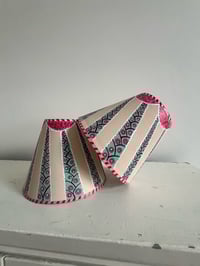 Image 4 of Foxgloves - a pair of hand painted fabric shades, 19cm base 