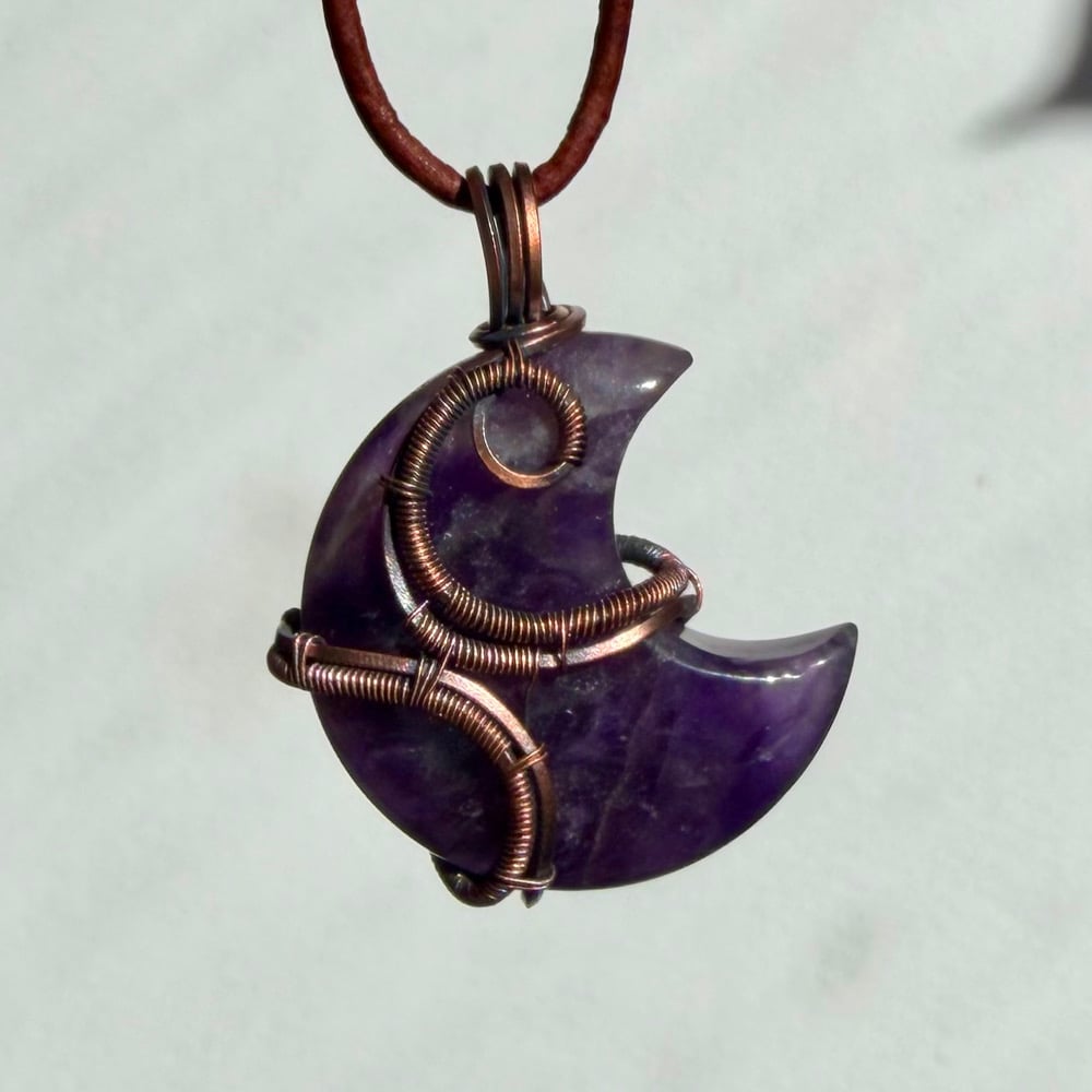 Image of Amethyst Crescent Moon Pendant