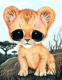 Cute Lion Safari Collection Art Print