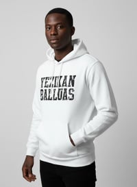 Image 2 of YB White Eroded Print Heavy Blend Fleece Pullover Hoodie 