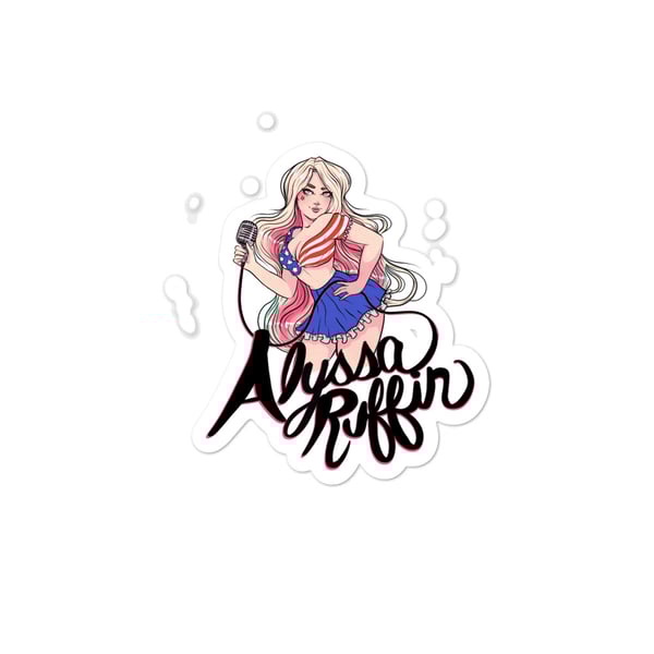 Image of Patriotic Girl Stickers - Black Outline