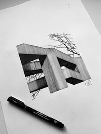 Brutalist Branches Drawing no 3