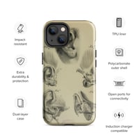 Image 16 of Vintage Book Page Anatomical Illustration Human Ear Tough Case for iPhone®