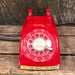 Image of Vintage Red Rotary Phone Lamp