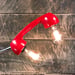 Image of Vintage Red Rotary Phone Lamp