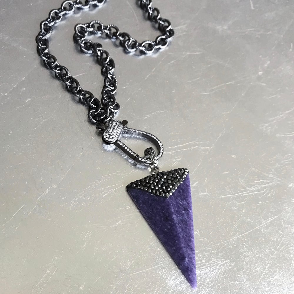 Image of Amethyst Geometric Necklace