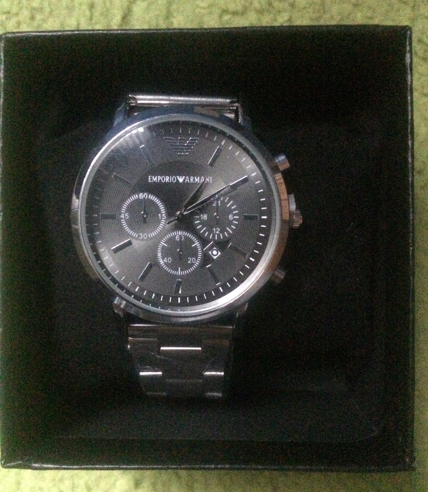 Image of New Emporio Armani AR2460 Sportivo Black Dial Chronogram.