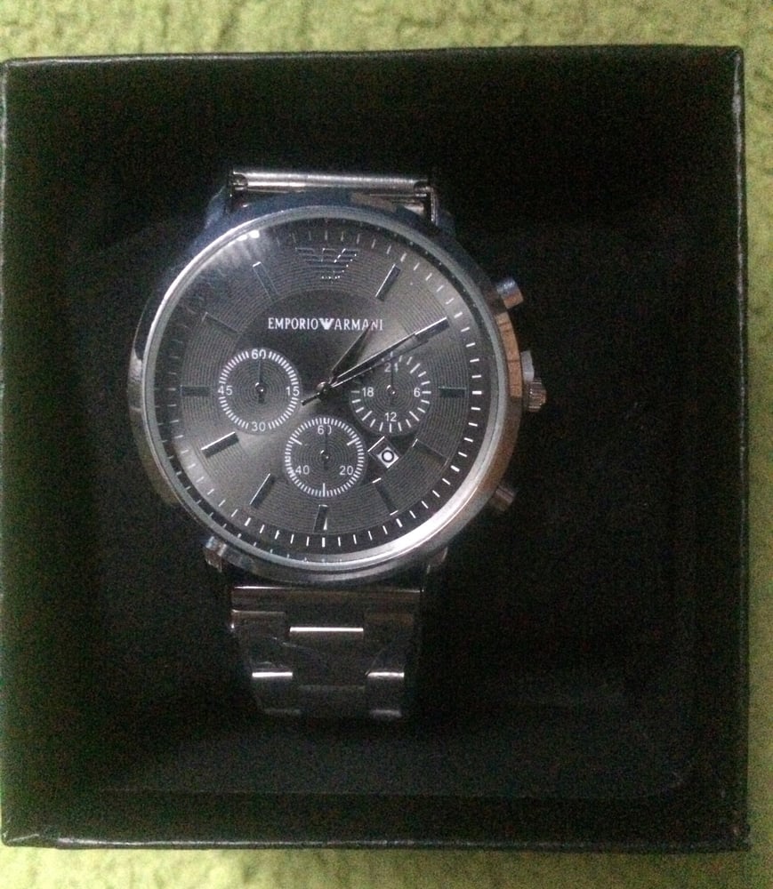 Image of New Emporio Armani AR2460 Sportivo Black Dial Chronogram. 