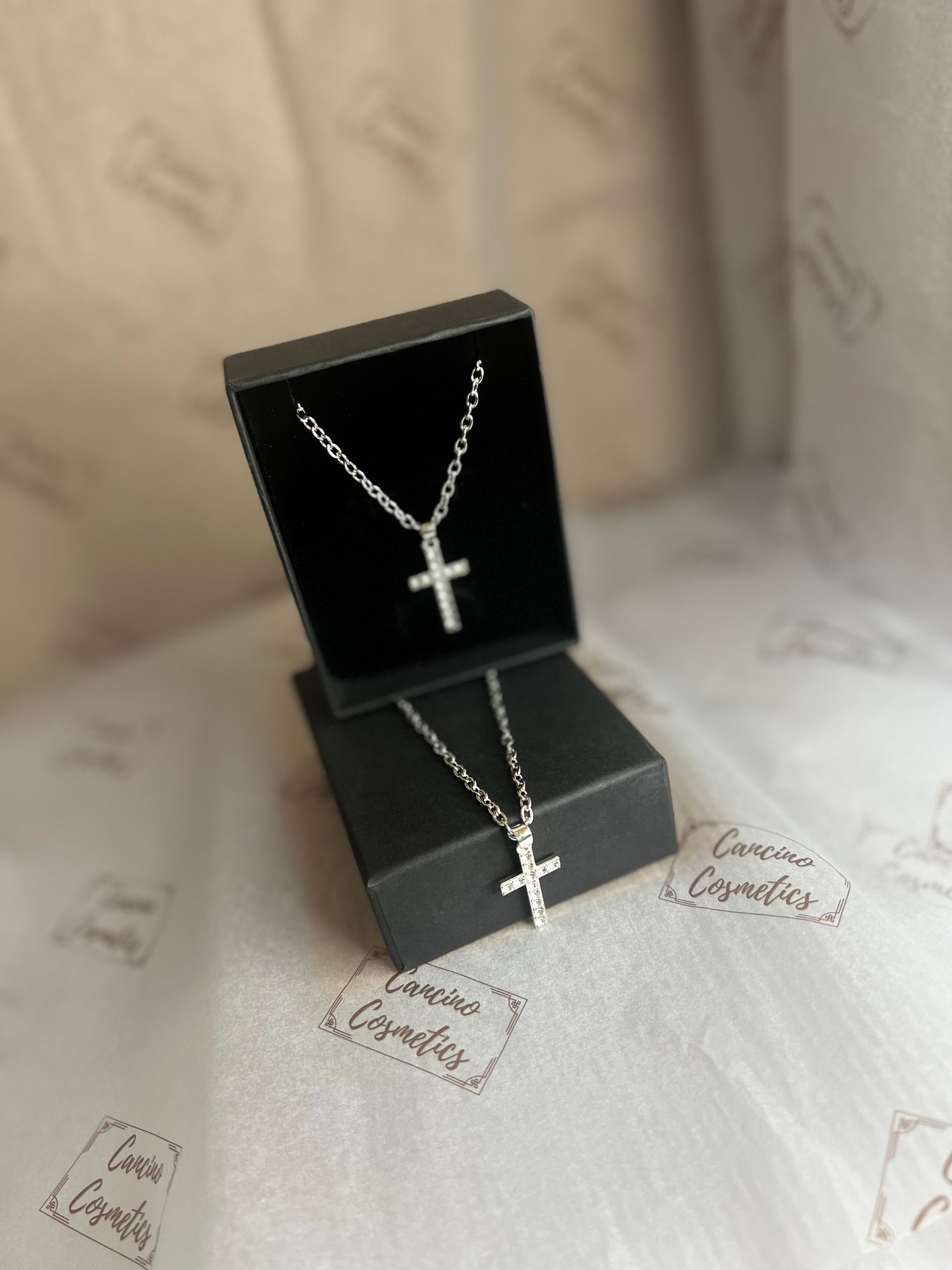 Image of SILVER CROSS NECKLACE
