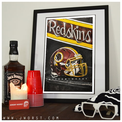 Image of JEREMY WORST Redskins Artwork Signed Poster Print poster Washington football nfl