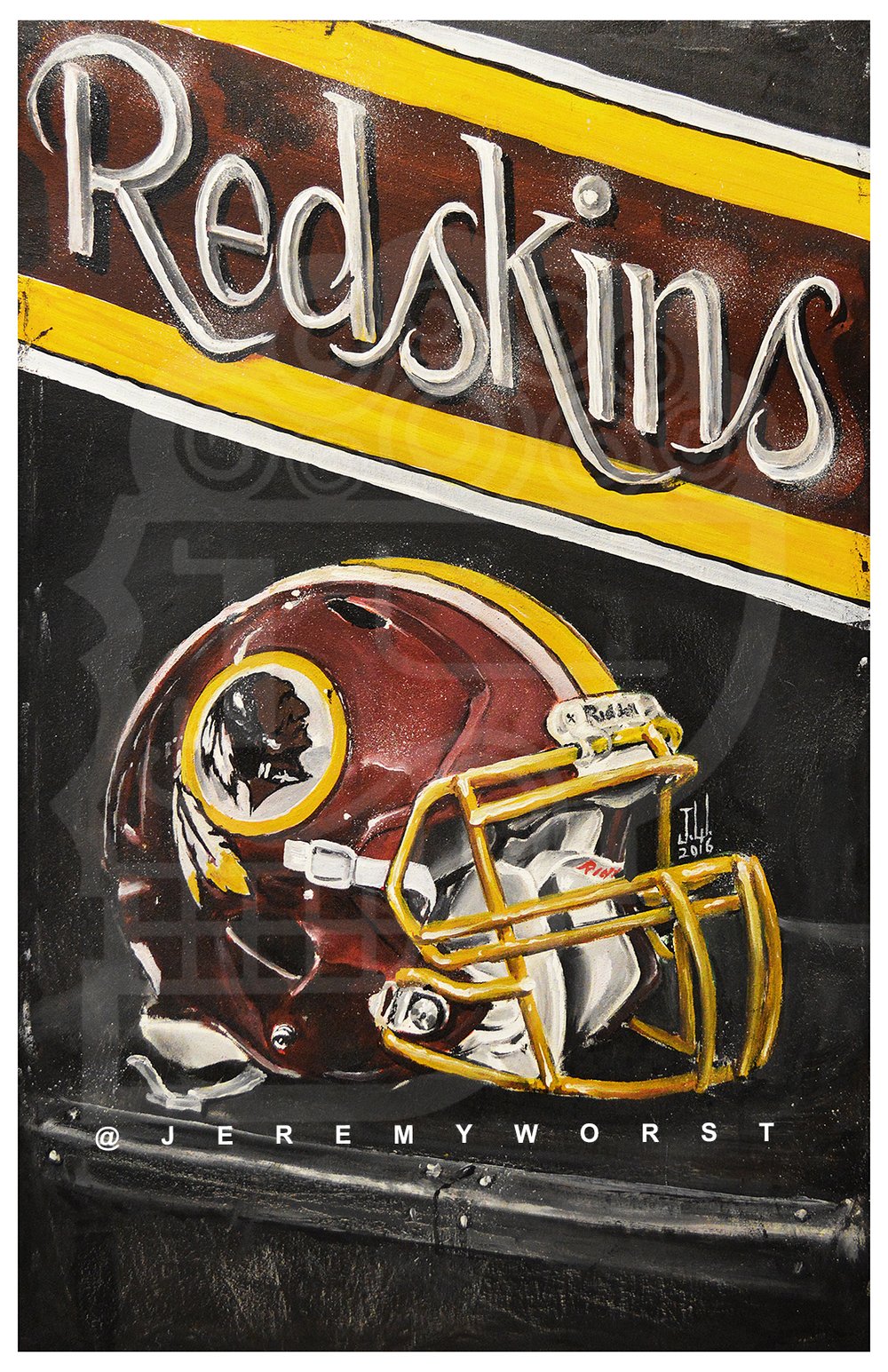 Image of JEREMY WORST Redskins Artwork Signed Poster Print poster Washington football nfl