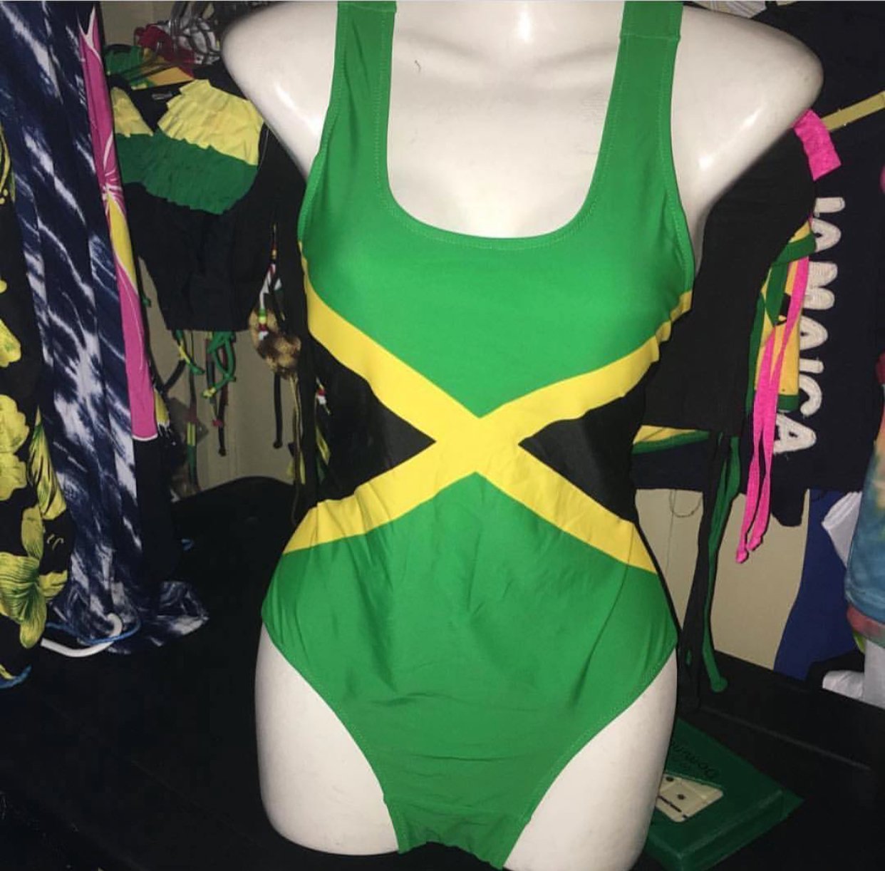 Jamaican flag onepiece swimwear