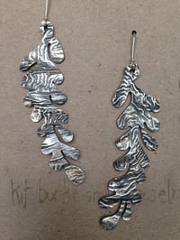 Image 2 of long silver earrings inspired by antique lace