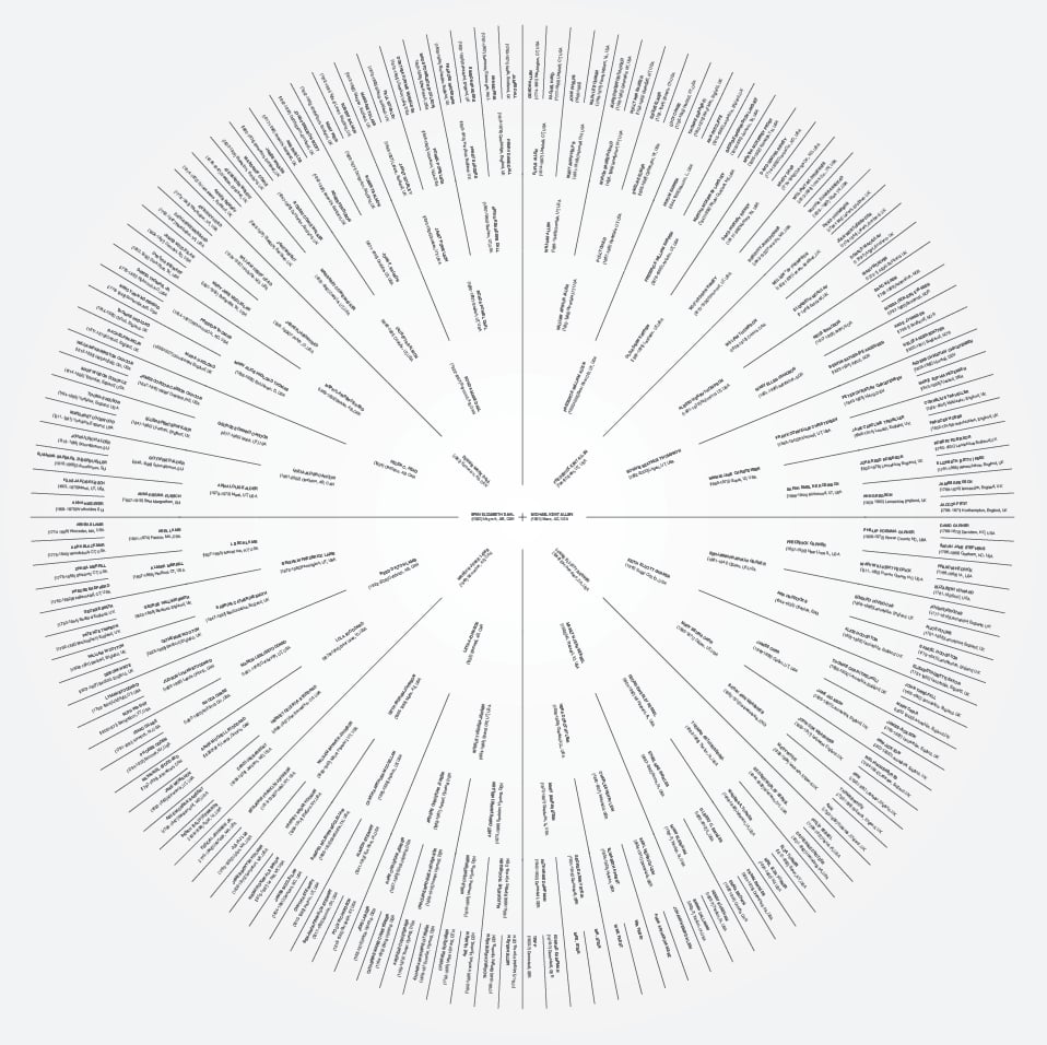 Image of Sunburst Family Tree Digital File ready to print
