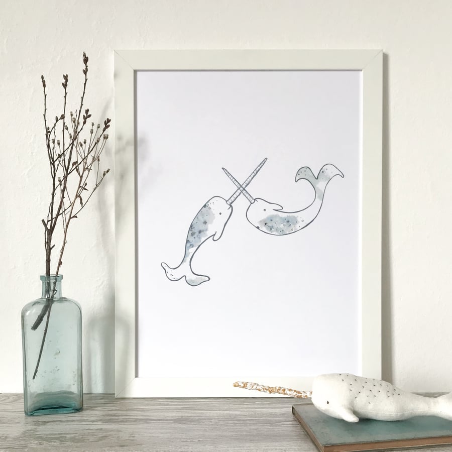 Image of NARWHAL FUN A3 PRINT