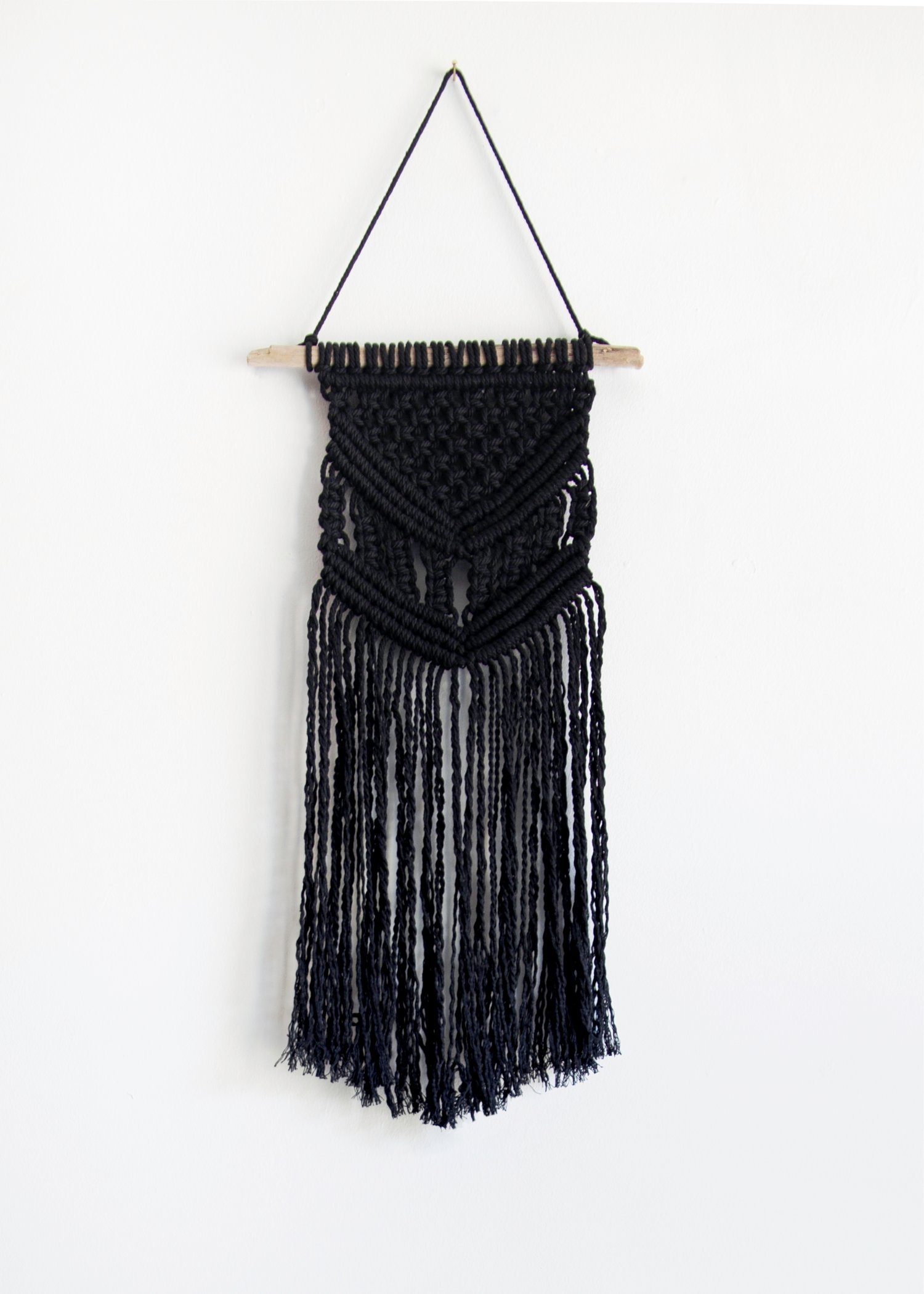 Image of Black Macrame Small Hanging