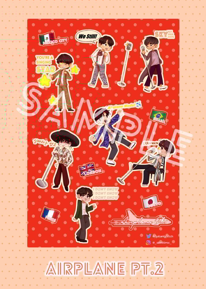 Image of [BTS] Airplane Pt. 2 Sticker Sheet