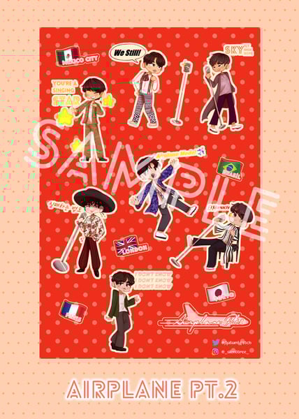 Image of [BTS] Airplane Pt. 2 Sticker Sheet