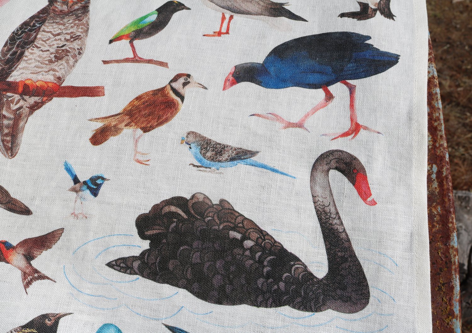 Image of Birds of Australia Linen Tea Towel