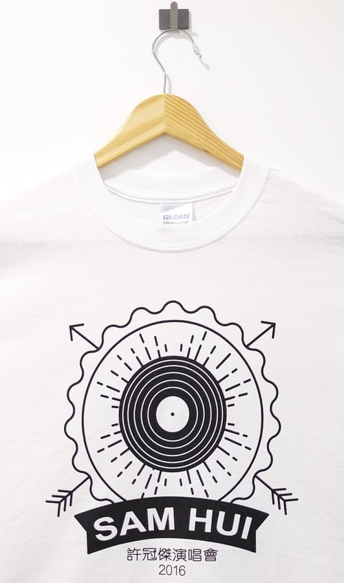 Image of SAM HUI 許冠傑 "VINYL" WHITE SHIRT