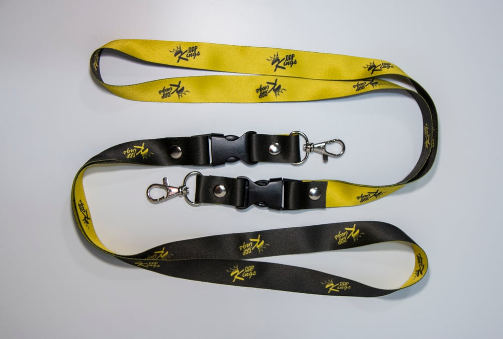 Image of GAPKINGS - Reversible Black/Gold Lanyard 