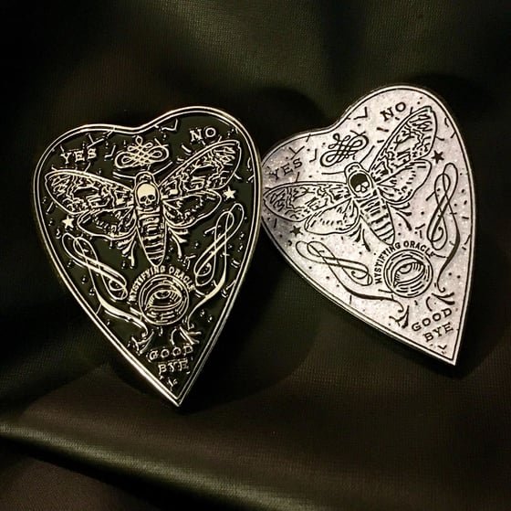 Image of Mystifying Oracle Planchette Enamel Pin ~ BACK IN STOCK