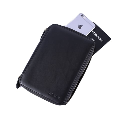 Image of Personalized Initials Leather Travel Wallet, Passport Holder - Groomsmen Gift B17