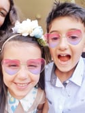 Isla Floral Headband - Peachy Blue