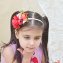 Isla Floral Headband - Red