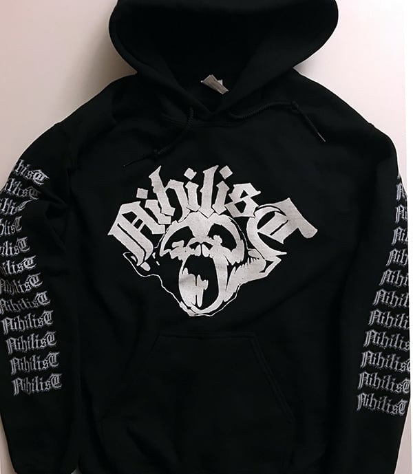 Image of Nihilist Hoodie with Logo Sleeve prints