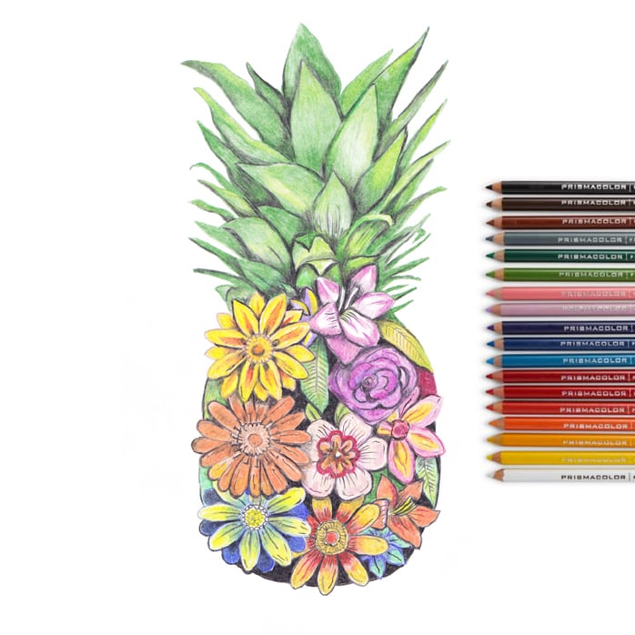 Image of Floral Pineapple Print 