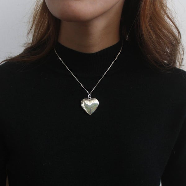Image of Silver Locker Heart necklace