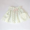 Market Skirt - white with green or rose dots