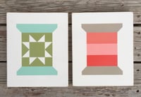 Image 3 of RED SPOOL - Bonnie & Camille - 11" Wood Barn Quilt