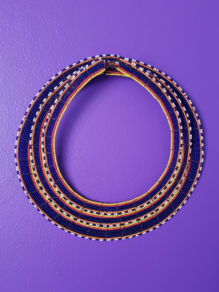 Image of Baraka 3-Row Beaded Collar Necklace