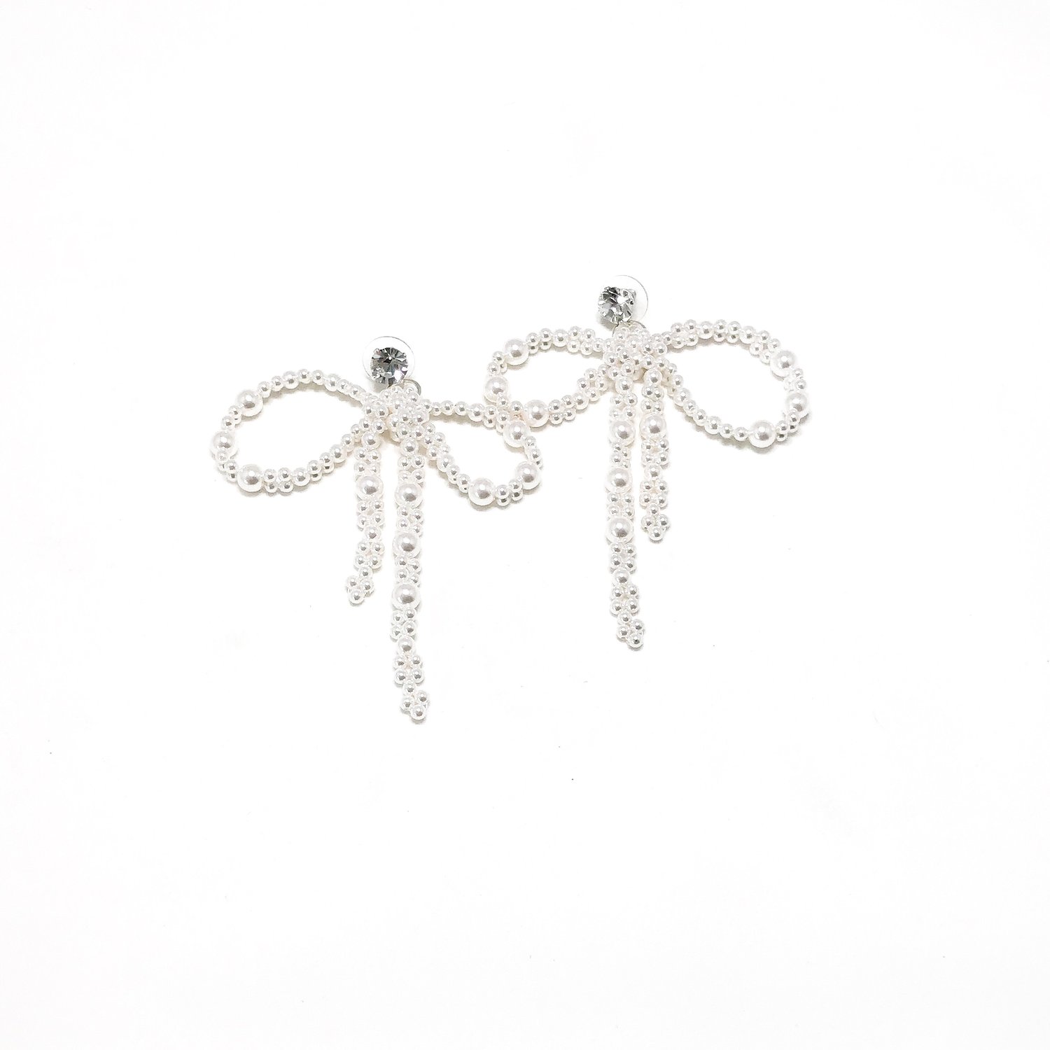 Image of Pearl Bow Earrings