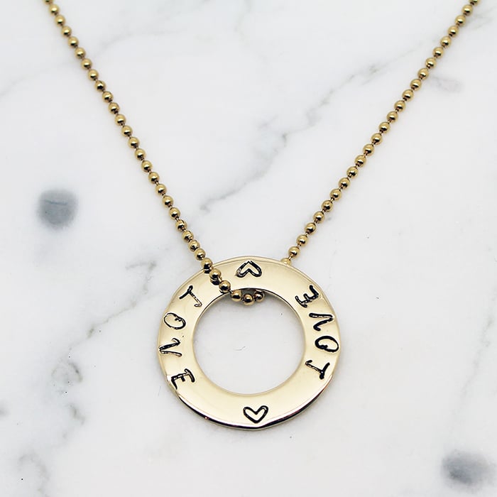 AURUM + GREY 9ct Gold A Initial Pendant Necklace | Liberty