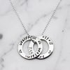 Double Small Circle Of Love Sterling Silver Necklace