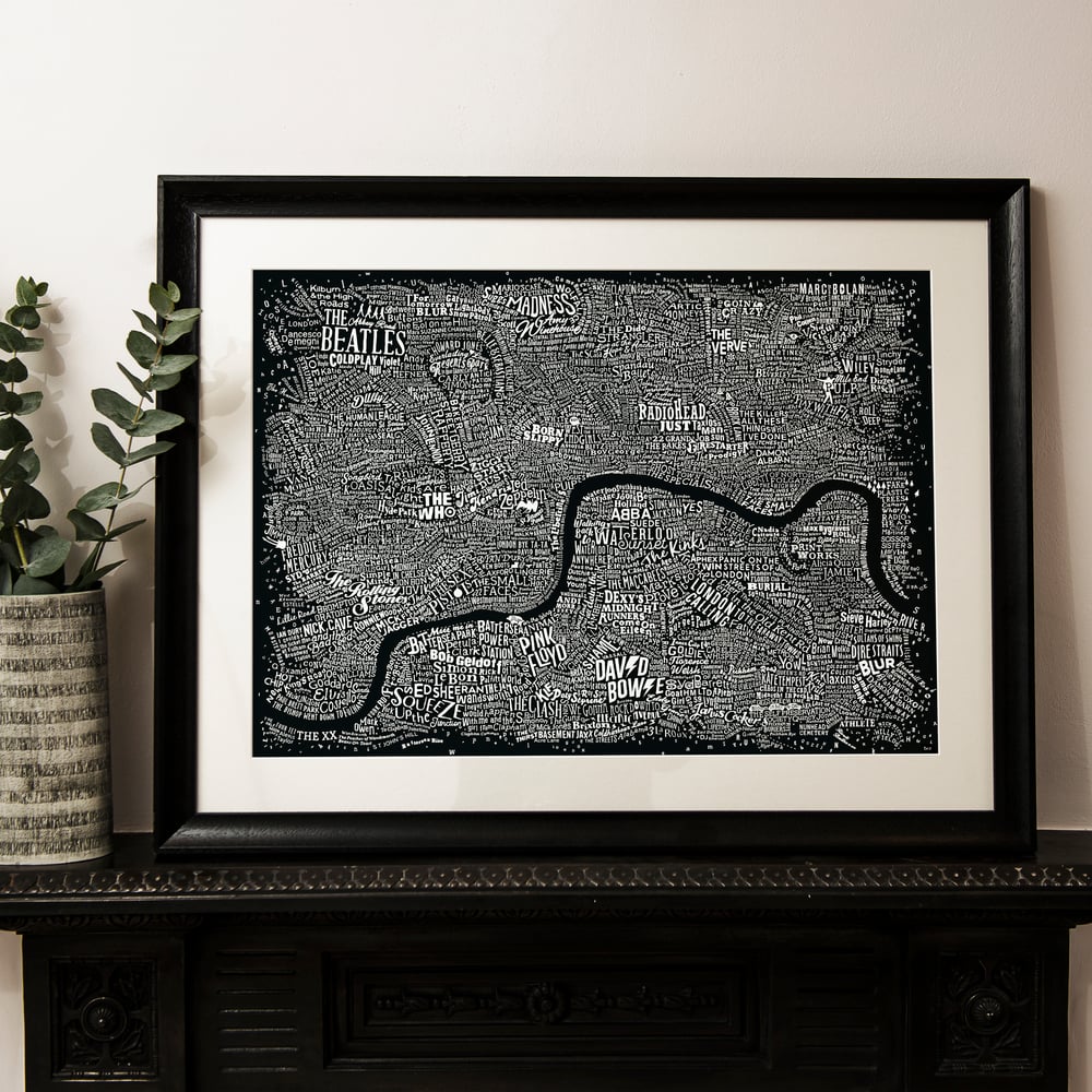 Music Map Of London (Black)